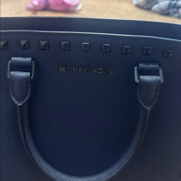 Michael Kors Black Studded Satchel - Picture 5 of 7